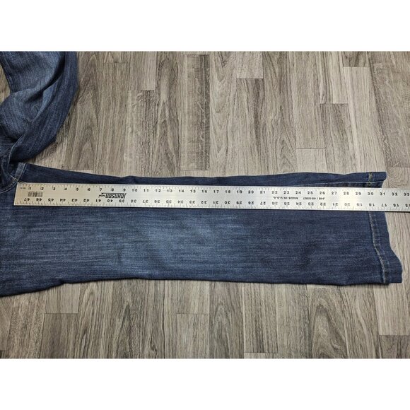 Eddie Bauer Jeans Womens 8 Curvy Trouser Denim Pants Wide Leg Specially Dyed - Picture 13 of 15